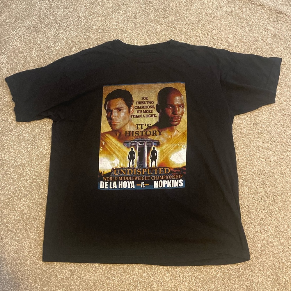 De La Hoya vs Hopkins promo shirt.